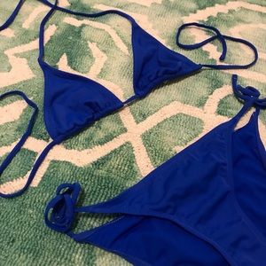 NWOT Forever 21 Royal Blue String Bikini Set, Sz M